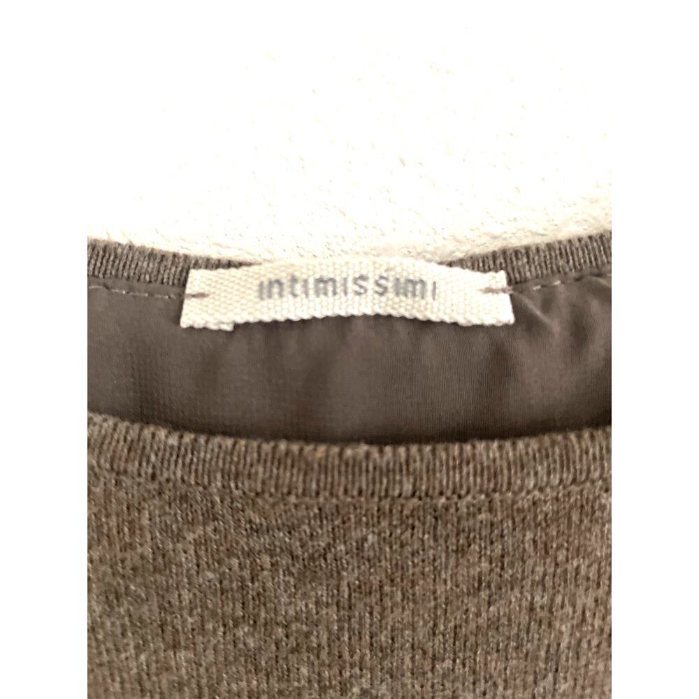 intimissimi knit pullover long sleeve dress with zipper and lace/ Brown/S - Picture 3 of 9